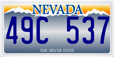 NV license plate 49C537