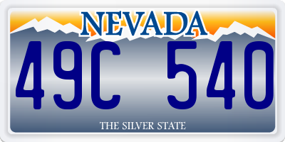 NV license plate 49C540