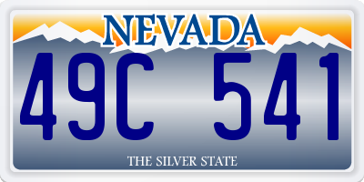 NV license plate 49C541