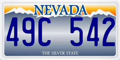 NV license plate 49C542
