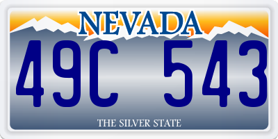 NV license plate 49C543