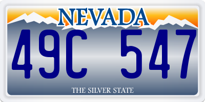 NV license plate 49C547