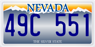 NV license plate 49C551