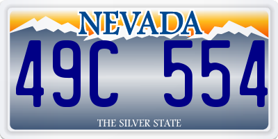 NV license plate 49C554