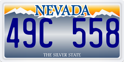 NV license plate 49C558