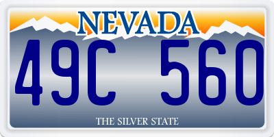 NV license plate 49C560