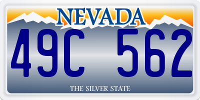 NV license plate 49C562