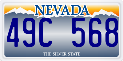 NV license plate 49C568