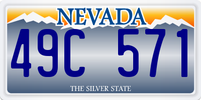 NV license plate 49C571