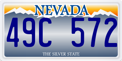 NV license plate 49C572