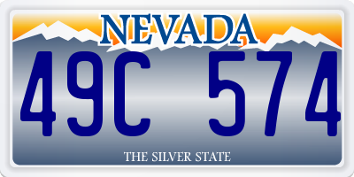 NV license plate 49C574