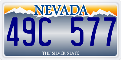 NV license plate 49C577