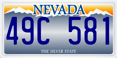 NV license plate 49C581