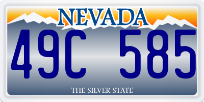 NV license plate 49C585