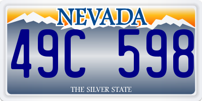 NV license plate 49C598