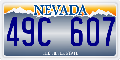 NV license plate 49C607