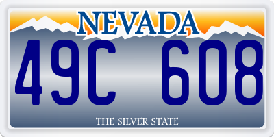 NV license plate 49C608