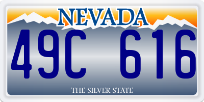 NV license plate 49C616