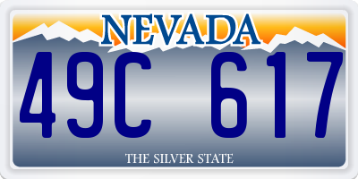 NV license plate 49C617