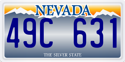 NV license plate 49C631