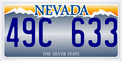 NV license plate 49C633