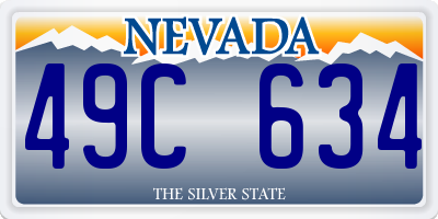 NV license plate 49C634