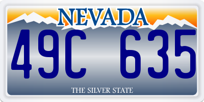 NV license plate 49C635