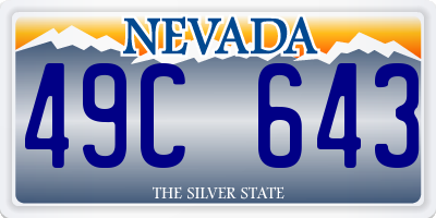 NV license plate 49C643