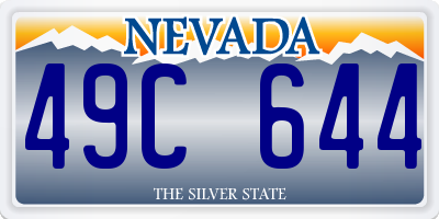 NV license plate 49C644