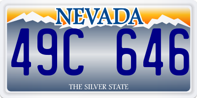 NV license plate 49C646