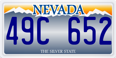 NV license plate 49C652