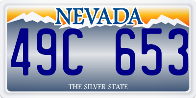 NV license plate 49C653