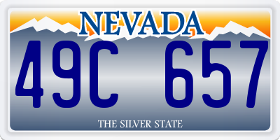 NV license plate 49C657