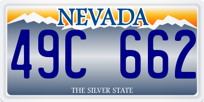 NV license plate 49C662