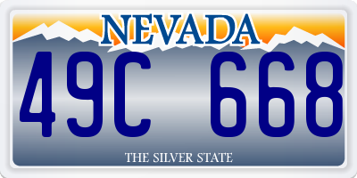 NV license plate 49C668