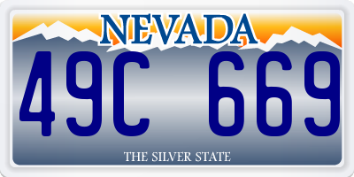 NV license plate 49C669