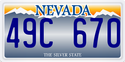 NV license plate 49C670