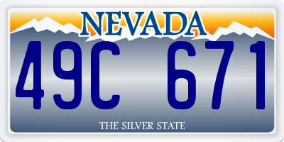 NV license plate 49C671