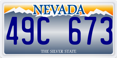 NV license plate 49C673