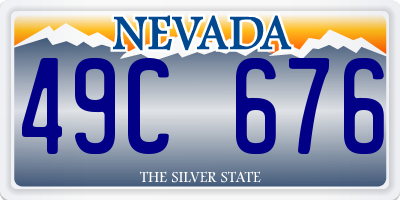 NV license plate 49C676