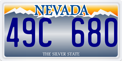NV license plate 49C680