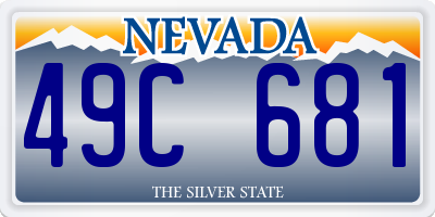 NV license plate 49C681