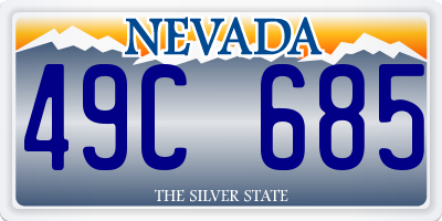 NV license plate 49C685