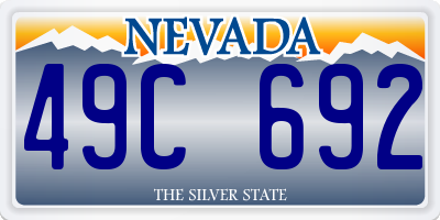 NV license plate 49C692