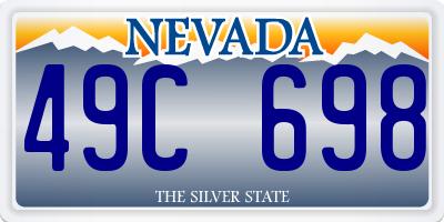NV license plate 49C698