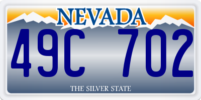 NV license plate 49C702