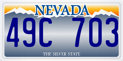 NV license plate 49C703