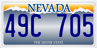 NV license plate 49C705