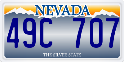 NV license plate 49C707