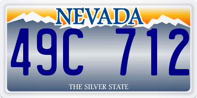 NV license plate 49C712